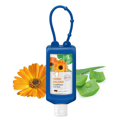 Handbalsam Ringelblume, inkl. Druck auf Body Label, Bumper 50 ml, Blau