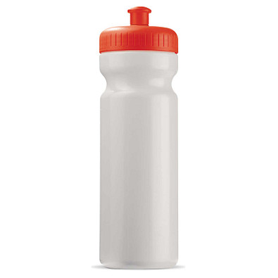Trinkflasche, 750 ml, weiß/rot