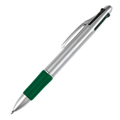 Vierfarb-Kugelschreiber Quattro, grün/silber