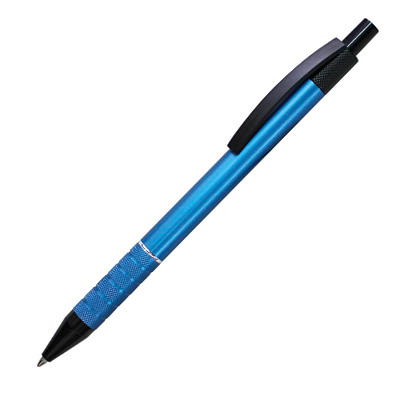 PENKO® Metall-Kugelschreiber Mallorca, blaue Mine, blau-metallic