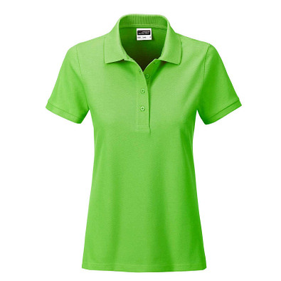 JAMES & NICHOLSON Damen Poloshirt Basic Bio BW, hellgrün, S
