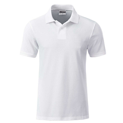 JAMES & NICHOLSON Herren Poloshirt Basic Bio BW, weiß, XL