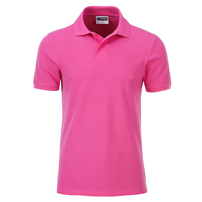 JAMES & NICHOLSON Herren Poloshirt Basic Bio BW, pink, M