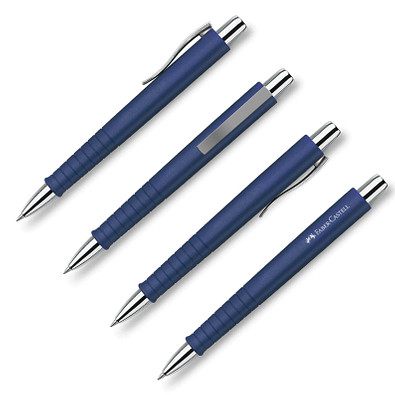 FABER-CASTELL Kugelschreiber Poly Ball Recycled, dunkelblau/silber