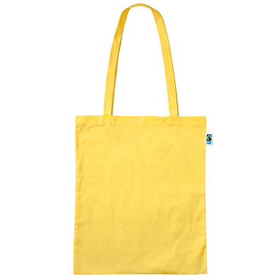 Fairtrade Baumwolltasche mit langen Henkeln, gelb