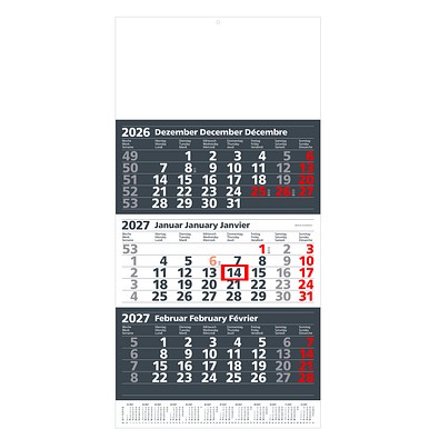 Werbe-Set: 100 Wandkalender Maxi 2027, anthrazit/weiß, inkl. Druck
