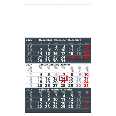 Werbe-Set: 150 Wandkalender 2027, inkl. Druck, dunkelgrau