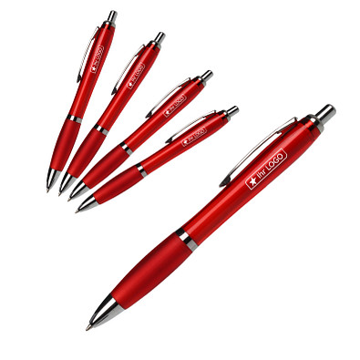Werbe-Set: 400 Kugelschreiber Rio, inkl. Druck, rot/transparent Werbe-Set: 400 Kugelschreiber Rio, inkl. Druck, rot/transparent