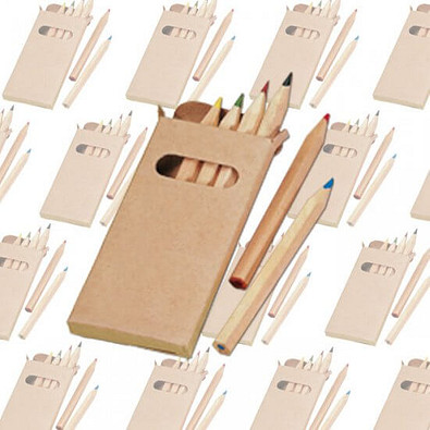 Werbe-Set 300-tlg.: Buntstifte 6-teilig inkl. Druck, natur Werbe-Set 300-tlg.: Buntstifte 6-teilig inkl. Druck, natur
