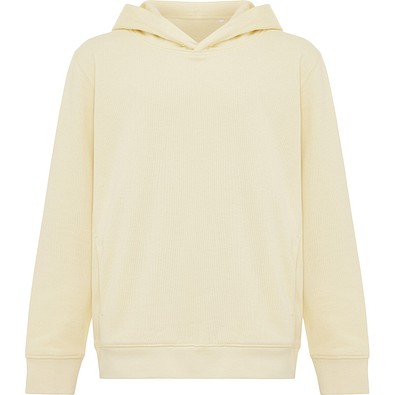 Iqoniq Yengo KidsHoodie mit Seitentaschen aus rec. Baumwolle, cream yellow, 1112