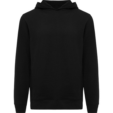 Iqoniq Yengo Hoodie mit Seitentaschen aus rec. Baumwolle, schwarz, XXS