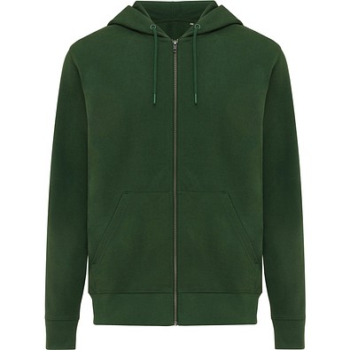 Iqoniq Abisko Zip-Kapuzenpullover aus recycelter Baumwolle, forest green, L