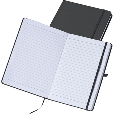 Hardcover Notizbuch, DIN A5, liniert, schwarz