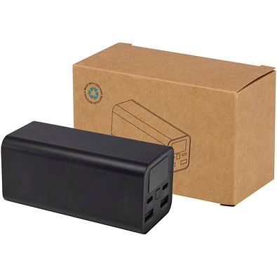 Acamar 70 W 20.000 mAh Laptop Powerbank aus recyceltem Aluminium, schwarz