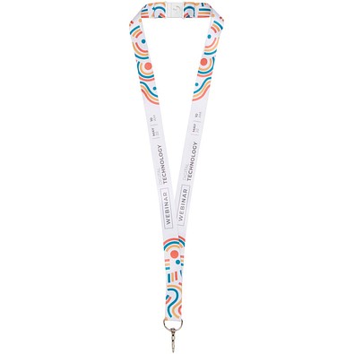 Addie Sublimation Lanyard mit Sicherheitsverschluss, weiss, 25mm