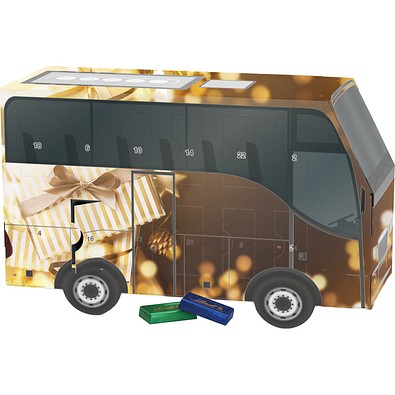 Adventskalender Bus, Lindt Schokotäfelchen, Gold-Paket