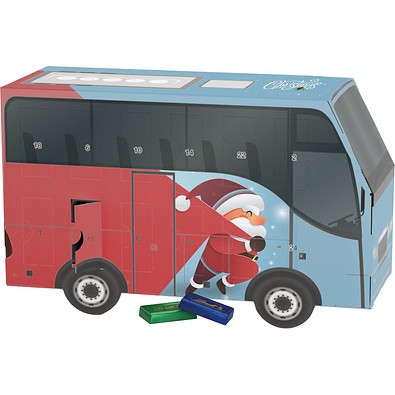 Adventskalender Bus, Lindt Schokotäfelchen, Little Santa
