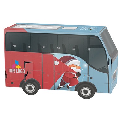 Adventskalender Bus, share Schokotäfelchen, Little Santa