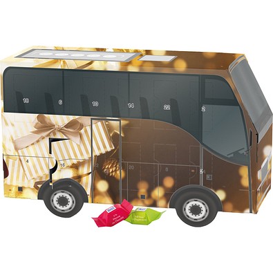 Adventskalender Bus, Ritter SPORT Schokowürfel, Gold-Paket