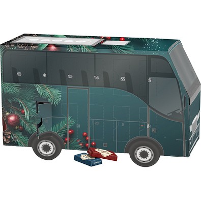 Adventskalender Bus, Sarotti Schokotäfelchen, Edle Tannenzweige