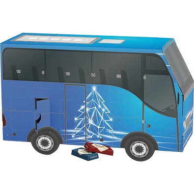 Adventskalender Bus, Sarotti Schokotäfelchen, LED Tanne