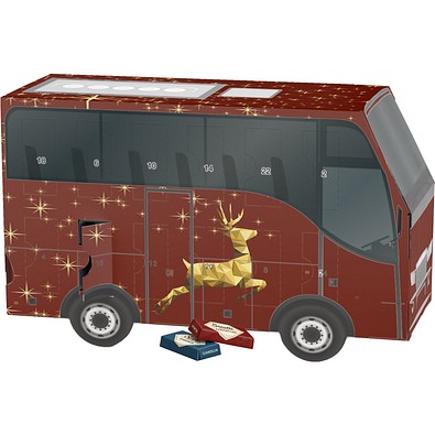 Adventskalender Bus, Sarotti Schokotäfelchen, Rentier, Gold