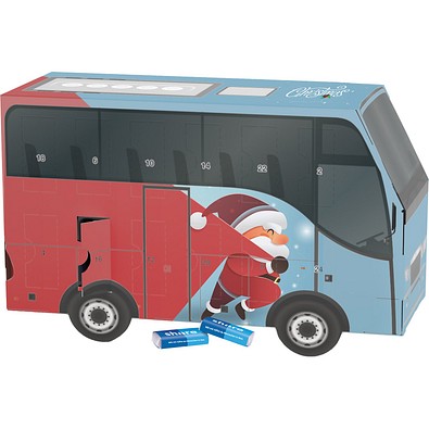 Adventskalender Bus, share Schokotäfelchen, Little Santa