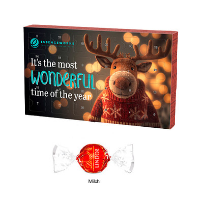 Adventskalender Eco L, LINDOR Michkugeln, inkl. Druck