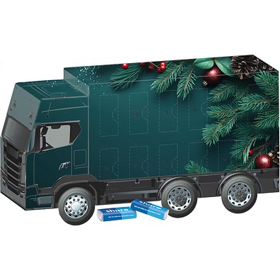 Adventskalender LKW, share Schokotäfelchen, Edle Tannenzweige