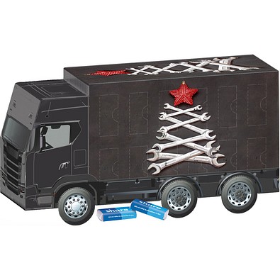 Adventskalender LKW, share Schokotäfelchen, Schraubenschlüssel-Tanne