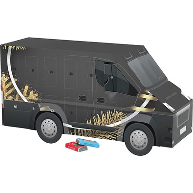 Adventskalender Transporter, Alpenmilch-Schokotäfelchen, Edle Weihnacht