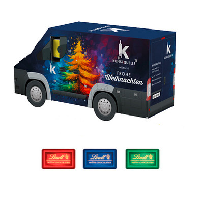 Adventskalender Transporter, Lindt Schokotäfelchen, inkl. Druck