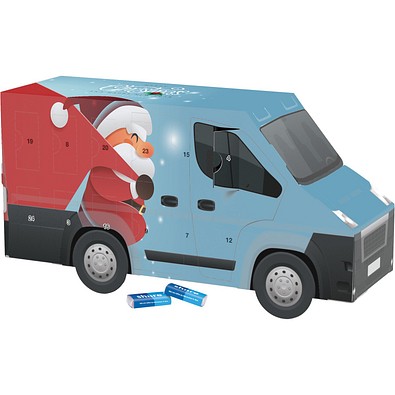 Adventskalender Transporter, share Schokotäfelchen, Little Santa