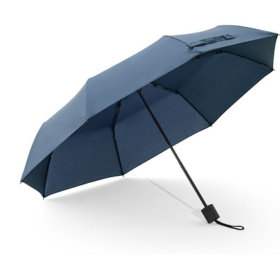 AIDEN. Regenschirm 21", aus recyceltem Polyester (100% rPET) Pongee 190T, in 3 Teile faltbar, Blau
