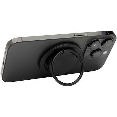 Albali Magnetische Smartphonehalterung  aus recyceltem Kunststoff mit Ringständer, schwarz