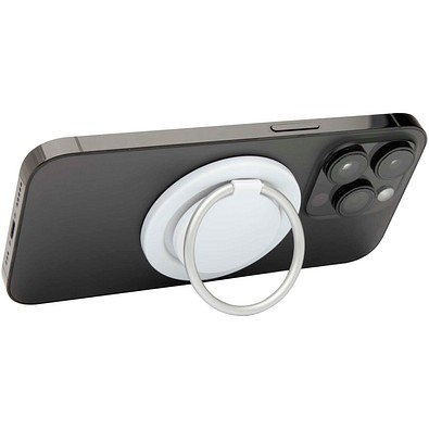 Albali Magnetische Smartphonehalterung  aus recyceltem Kunststoff mit Ringständer, weiss
