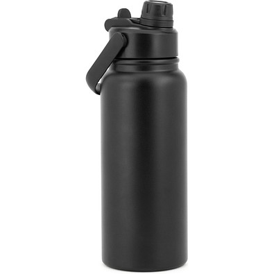 ALCARAZ. Flasche aus Edelstahl (90 % recycelt), doppelwandig vakuumisoliert, Schwarz