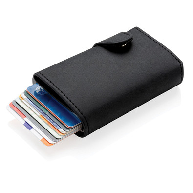 XD COLLECTION Aluminium RFID Kartenhalter mit PU-Börse, schwarz