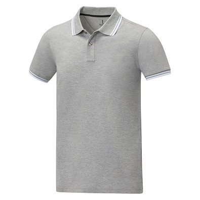 Amarago Polo mit abgesetztem Rand für Herren, heather grau, XL