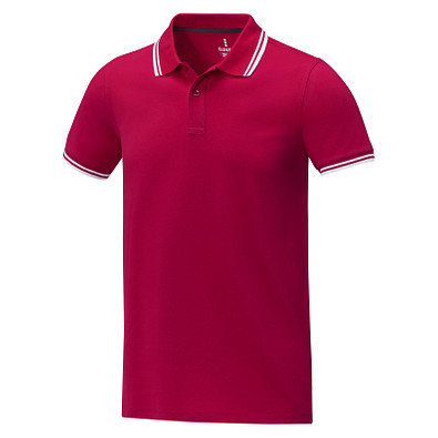Amarago Polo mit abgesetztem Rand für Herren, rot, XL
