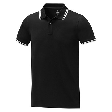 Amarago Polo mit abgesetztem Rand für Herren, schwarz, XL