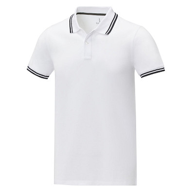 Amarago Polo mit abgesetztem Rand für Herren, weiss, XL