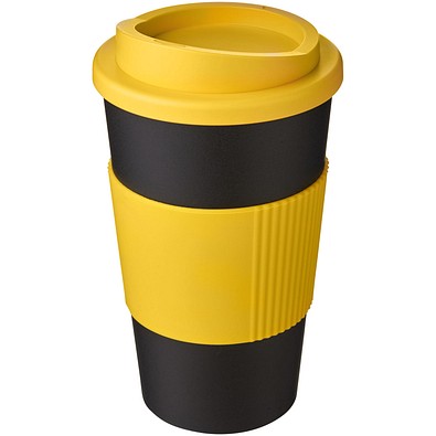 Americano® 350 ml Isolierbecher mit Schutzring, gelb/schwarz