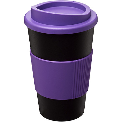 Americano Isolierbecher mit Schutzring, 350 ml, schwarz,lila