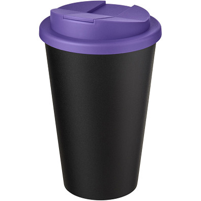 Americano® Eco 350 ml recycelter Becher mit auslaufsicherem Deckel, lila