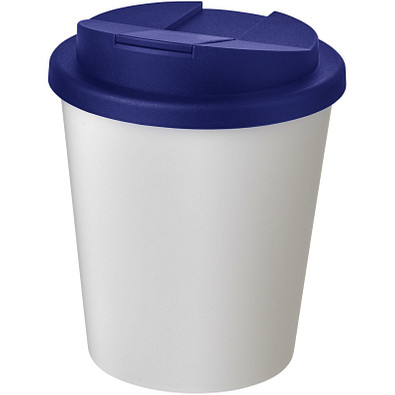 Americano® Espresso 250 ml Isolierbecher mit auslaufsicherem Schraubverschluss, weiß/blau
