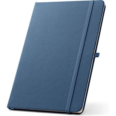 ANNE. A5 Notizbuch aus recyceltem Polyester (100% rPET) mit linierten Seiten, Blau