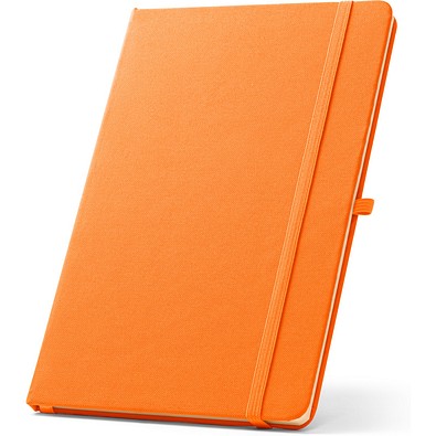 ANNE. A5 Notizbuch aus recyceltem Polyester (100% rPET) mit linierten Seiten, Orange