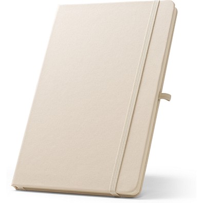 ANNE. A5 Notizbuch aus recyceltem Polyester (100% rPET) mit linierten Seiten, Pastellweiß