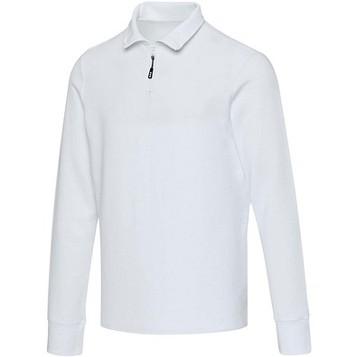 Apollo 245 g/m² Langarm Poloshirt Unisex mit Reißverschluss, weiss, XS